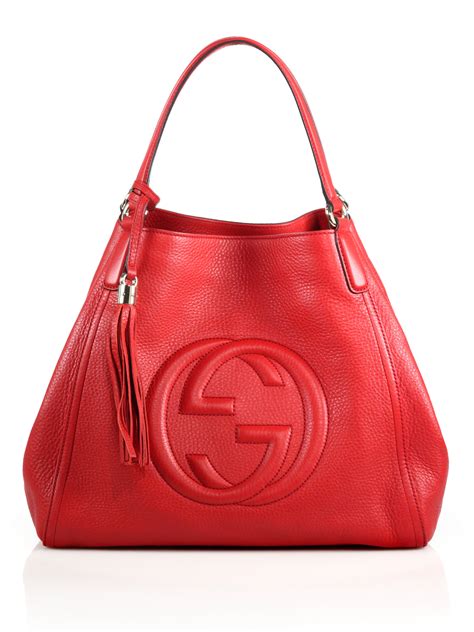 red gucci bag soho|Gucci red soho shoulder bag.